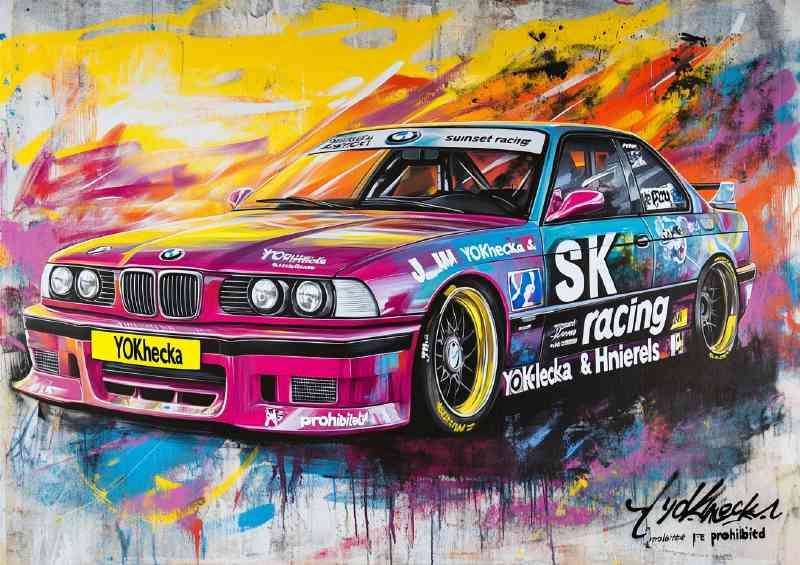 Painting of an E36 M5 race car