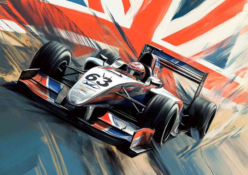 Racing formula one style with the british flag