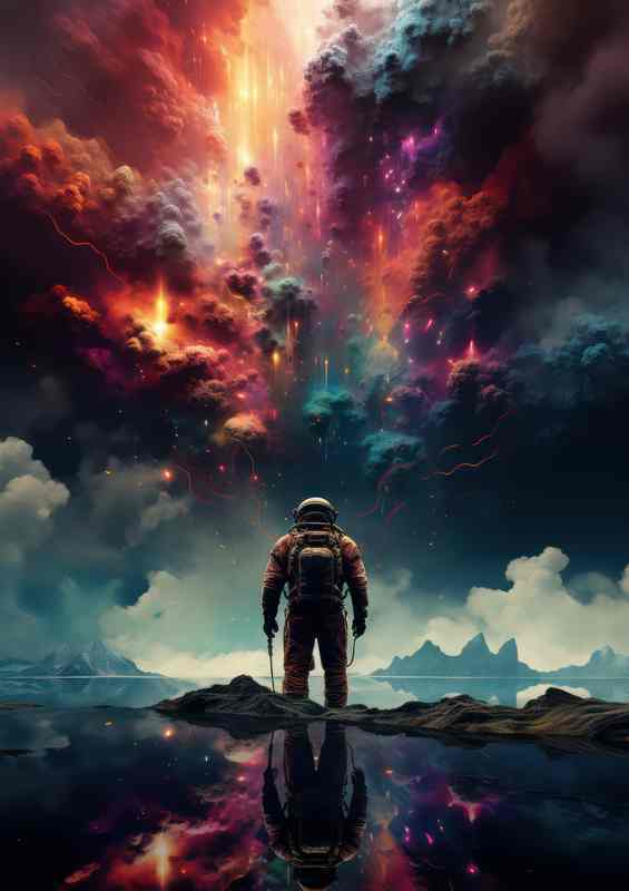 Celestial Voyager Mans Journey to New Realms