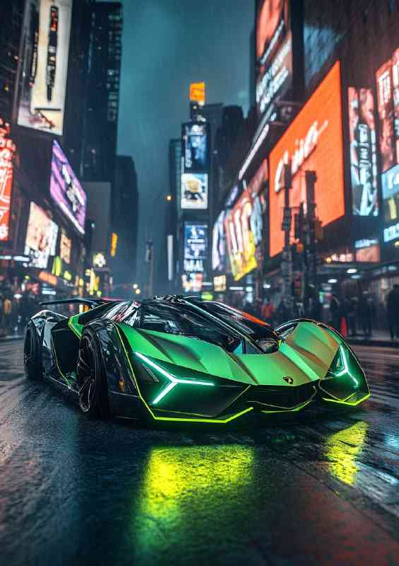 Photograph of the Lamborghini concept car in the city