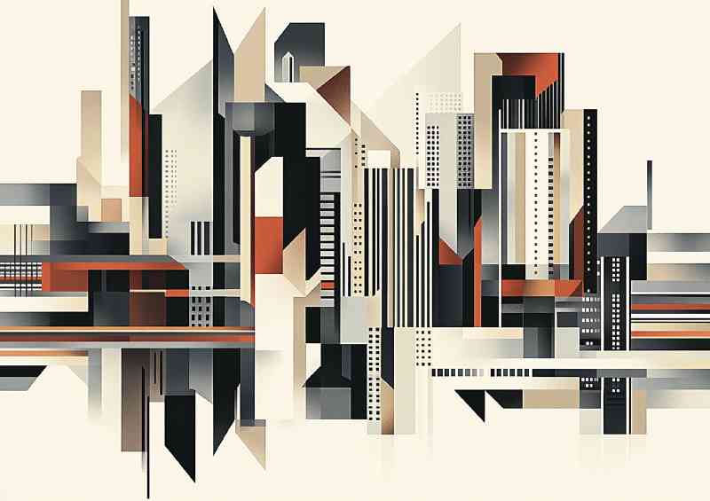 Abstract vector illustration of a cityscape featuring in the future