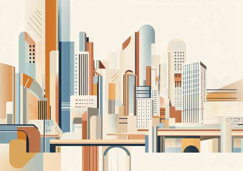 Abstract vector illustration of a cityscape post future