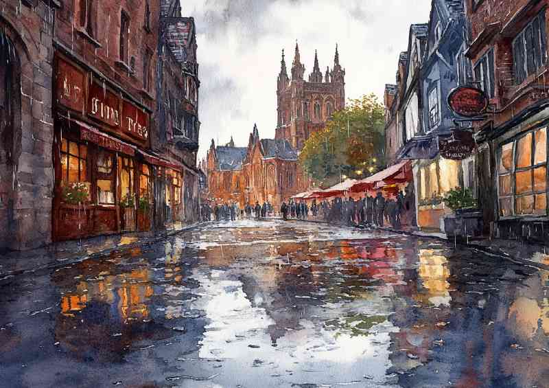 Watercolour photorealistic illustration York city