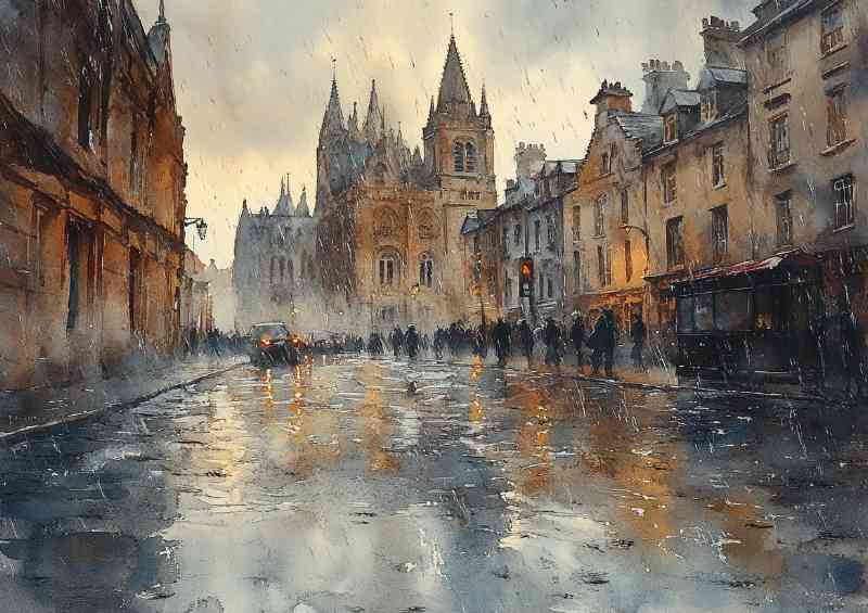Whimsical Watercolour photorealistic illustration York daytime