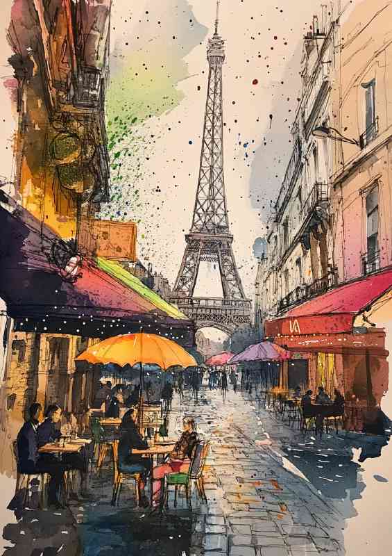 Paris the Eiffel Tower in the background splash art