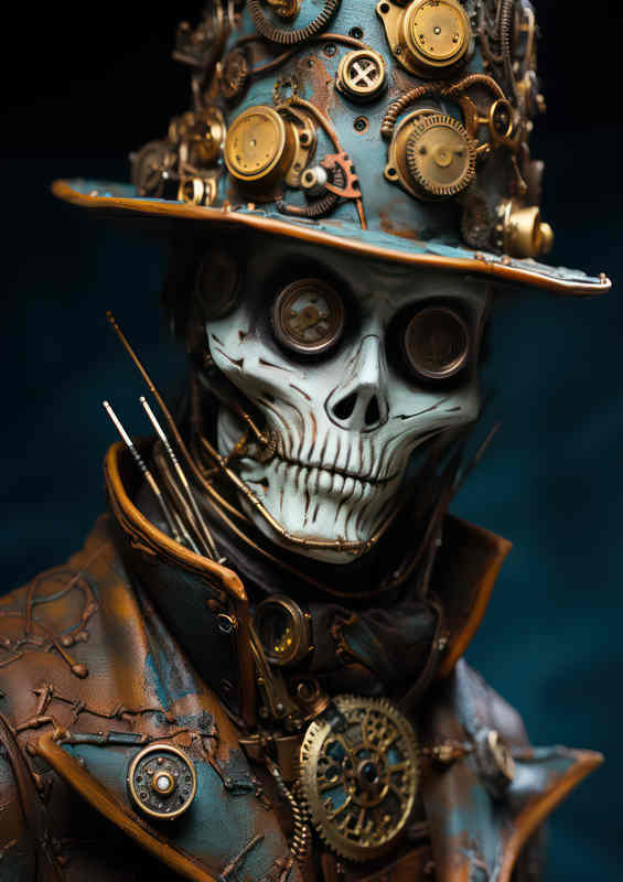 Steampunk hyper neo skull face dr death