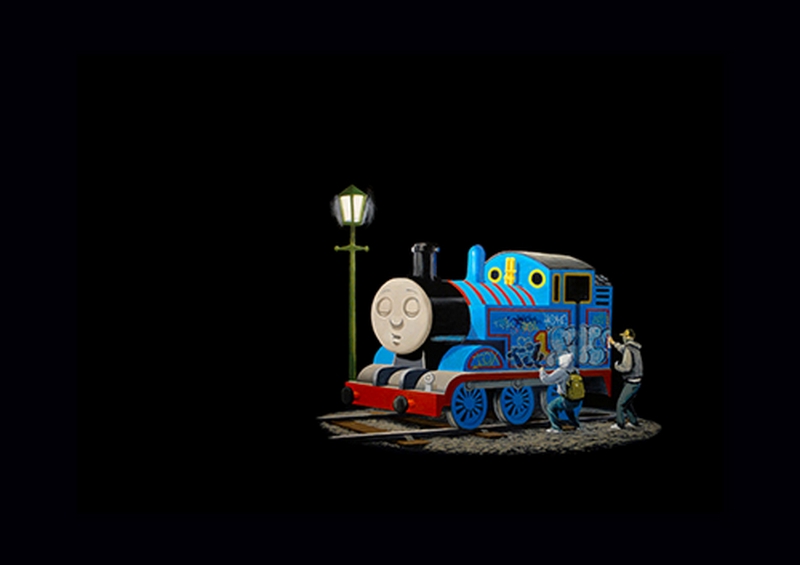 Thomas the tank graffiti
