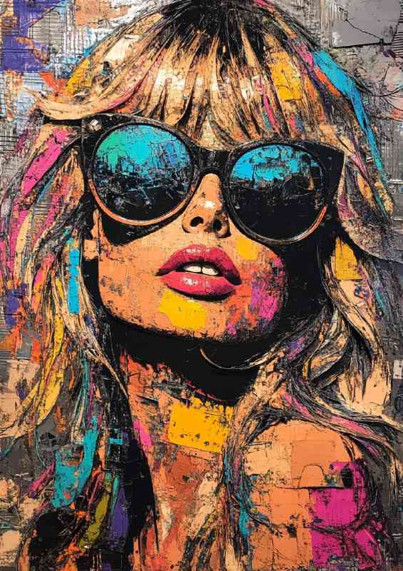 Brigitte Bardot made with colorful splashed art