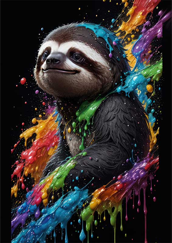 Cute Kerry The Sloth With A Touch Of Splash Art