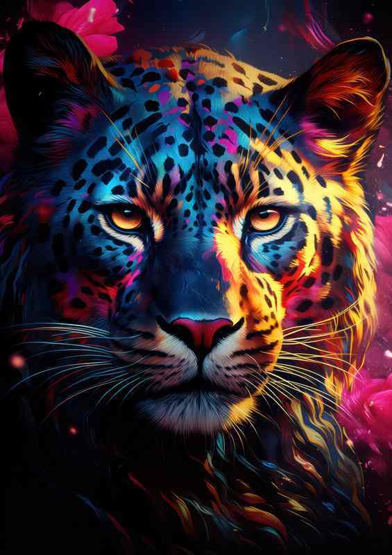 Colourful Leopard with bright eyes