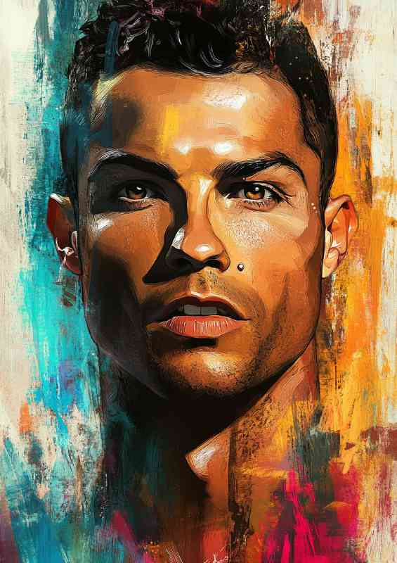 Cristiano Ronaldo in the style of graffiti painted