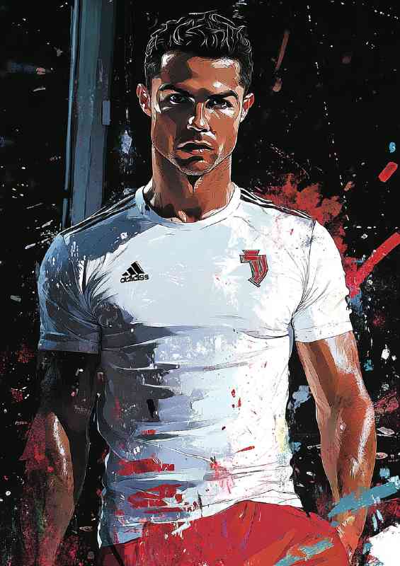 Cristiano Ronaldo in the style of poster pop art