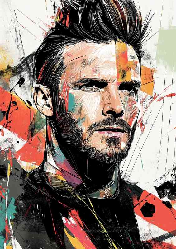 David Beckham portrait in the style of pop art