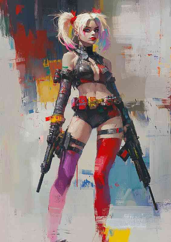 Harley Quinn in the style of Guweiz and Jim Lee