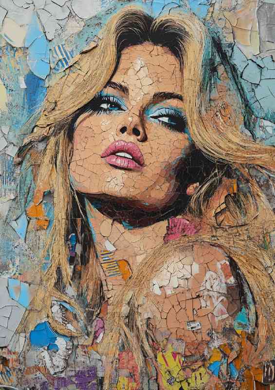 of Brigitte Bardot made with colorful pallette
