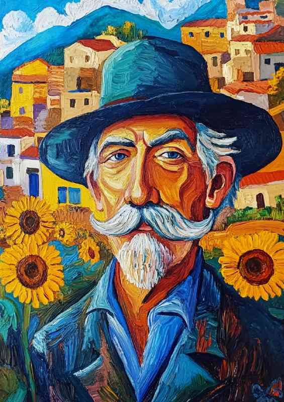 of Picasso in his hat and moustache