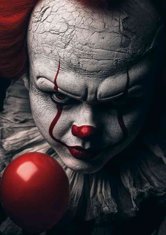 Extremely realistic digital artwork of a clown