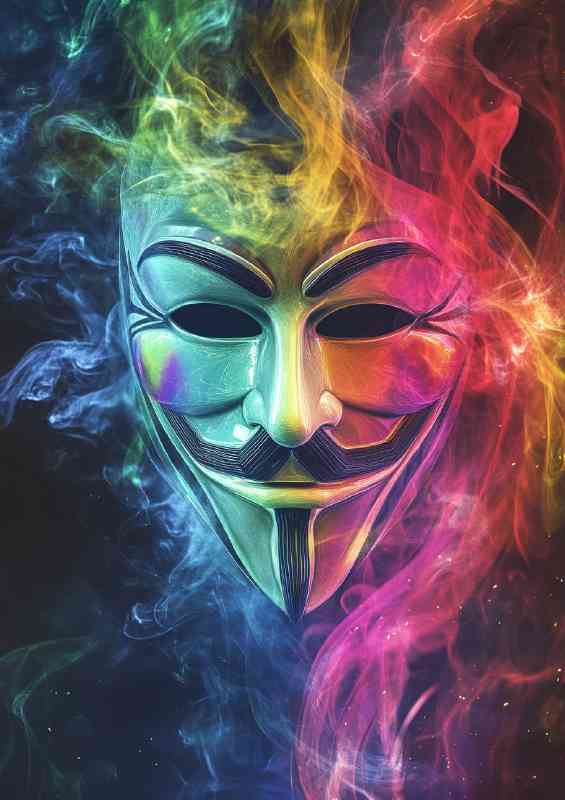 Colorful fire and smoke annoymous