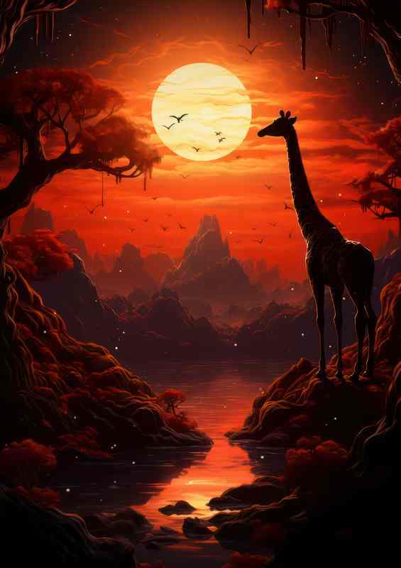 Giraffe at Sunset