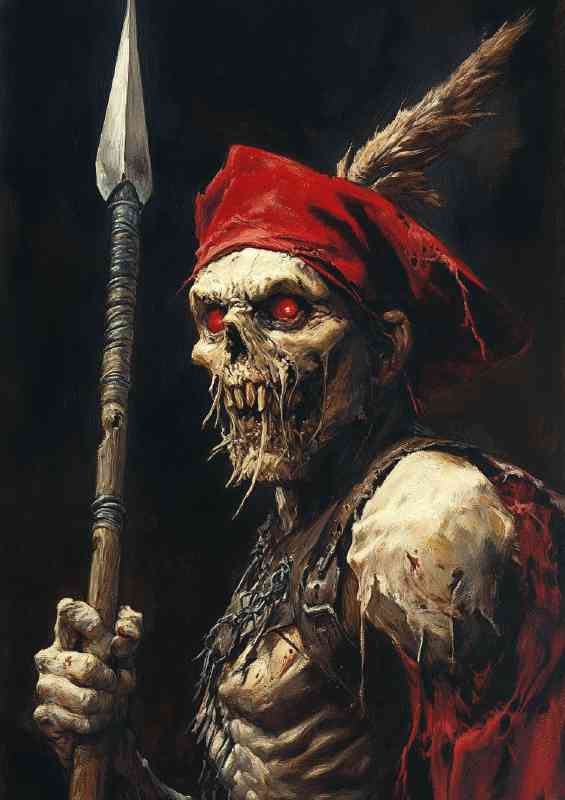 Medieval fantasy zombie with red hat