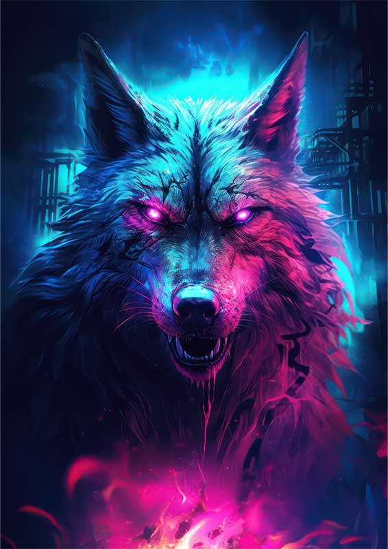 Galactic Growl glowing wolf