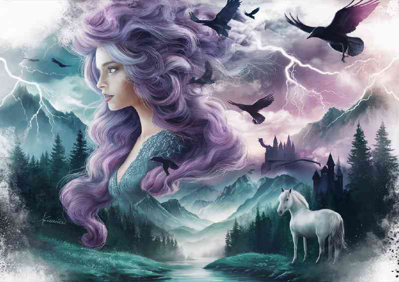 Surreal and mystical witches castle