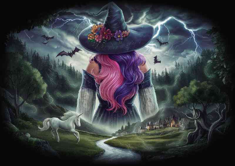 The enhanced witch over the mountains