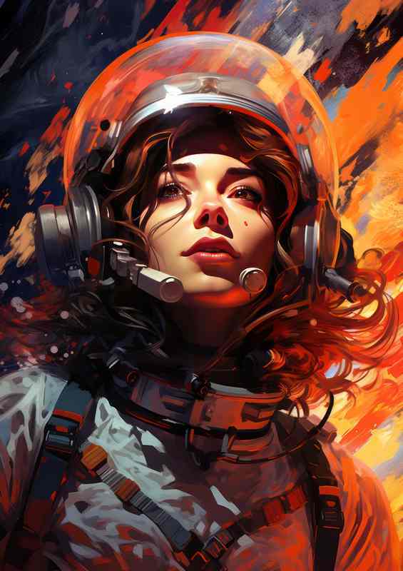 Interstellar Voyage Womans Journey in the Cosmos