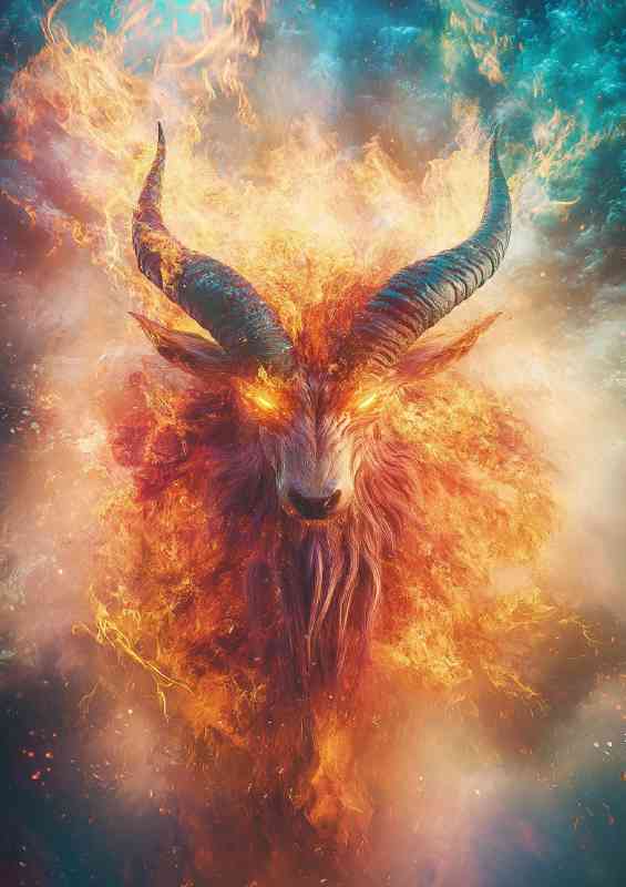 Anthropomorphic mythical beast with horns
