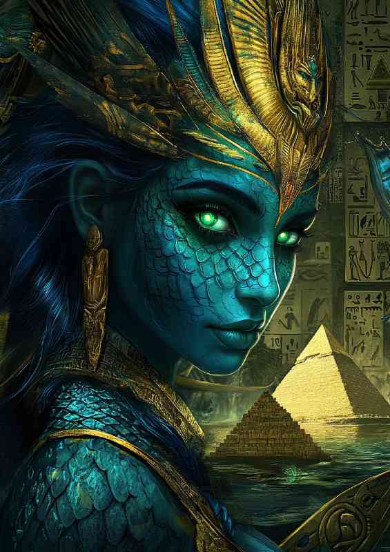 Egyptian goddess Nephthys green eyes