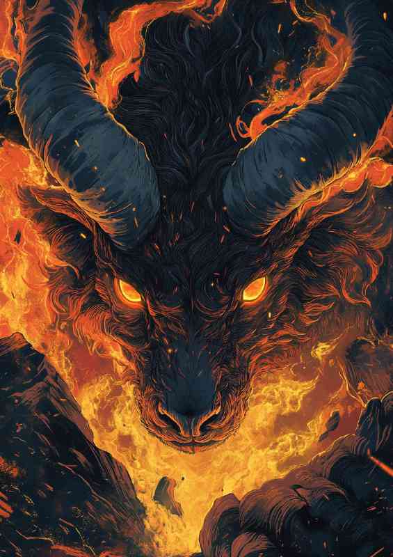 Fantasy animal a fire demon