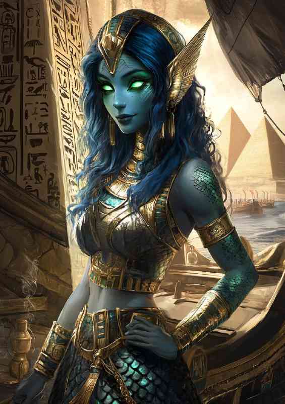 Painting of an Egyptian goddess Nephthys
