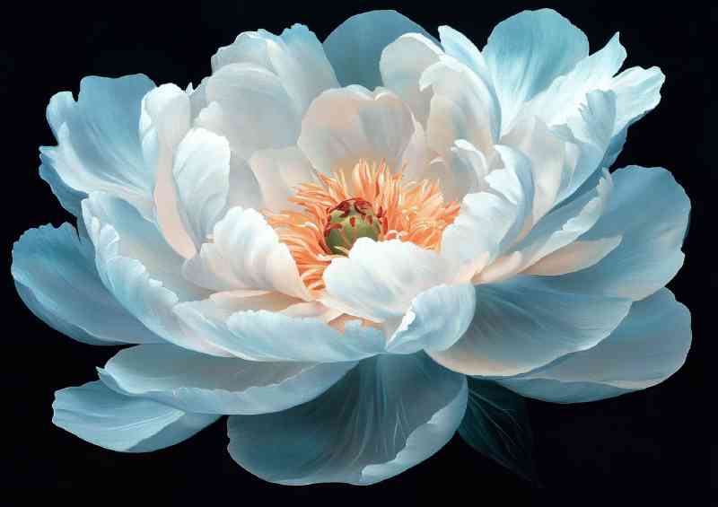 Beautiful White flower in the style of Claude Monet