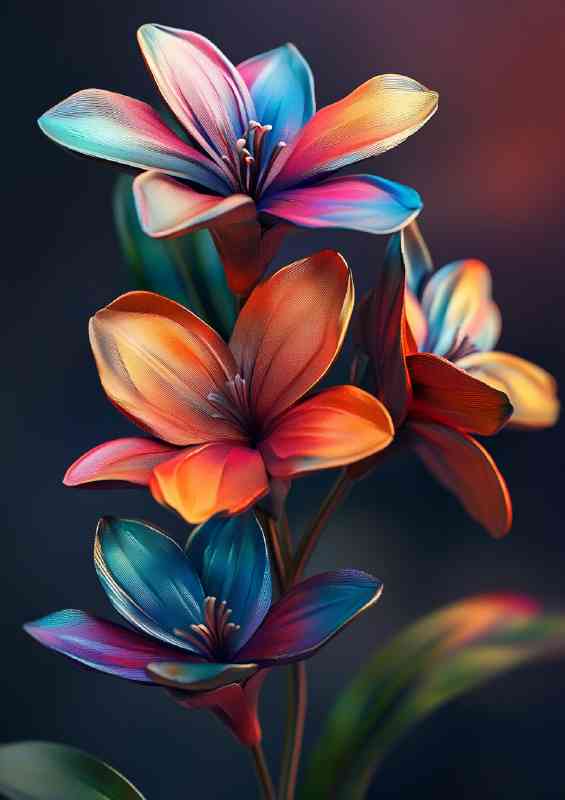 Colorful Flowers hyper realistic with vibrant color