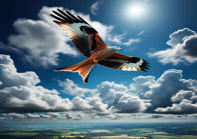 Sky Dance Red Kites Metal Poster