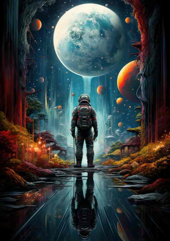 Solitary Spacewalker Exploring the Infinite