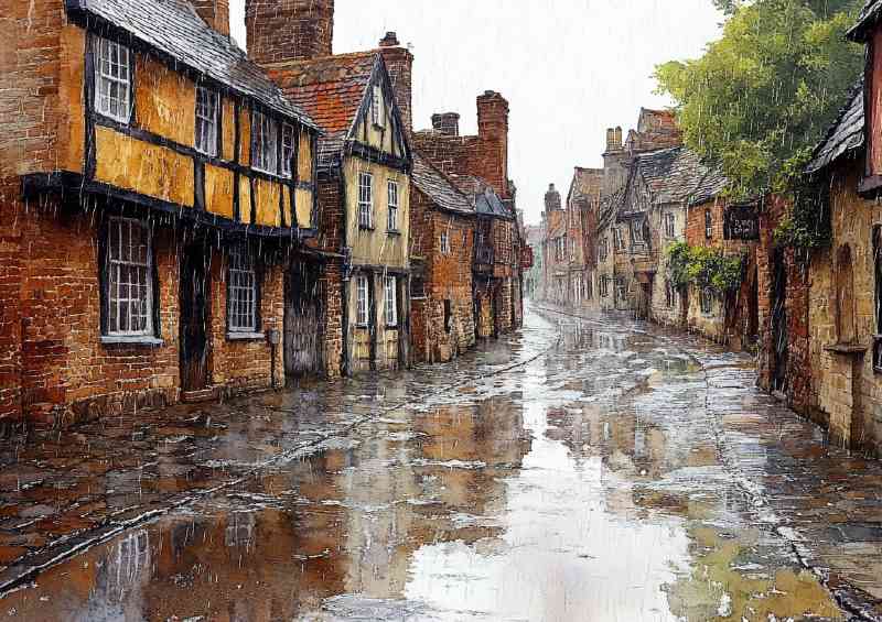 Rainy day in york shambles