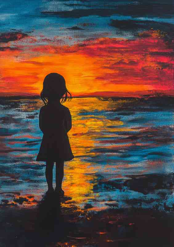 Little girl standing on the beach