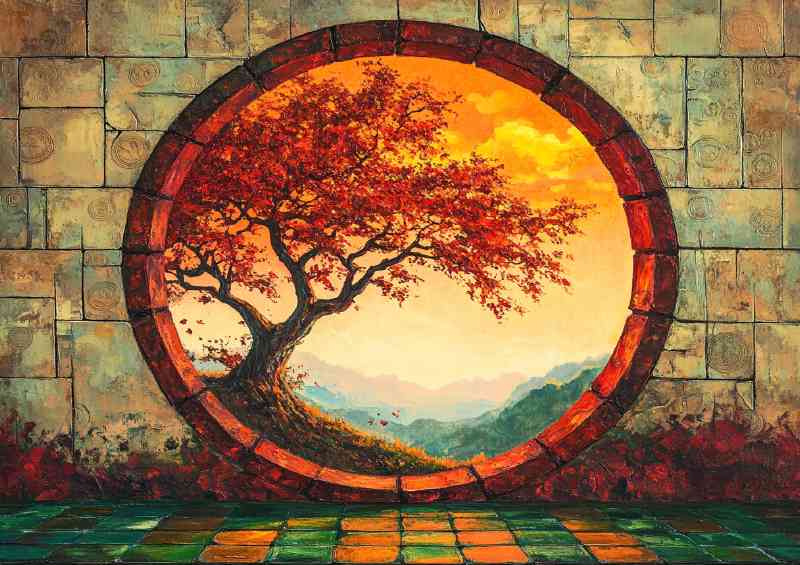 An oil painting of a tree an ancient symbol for life