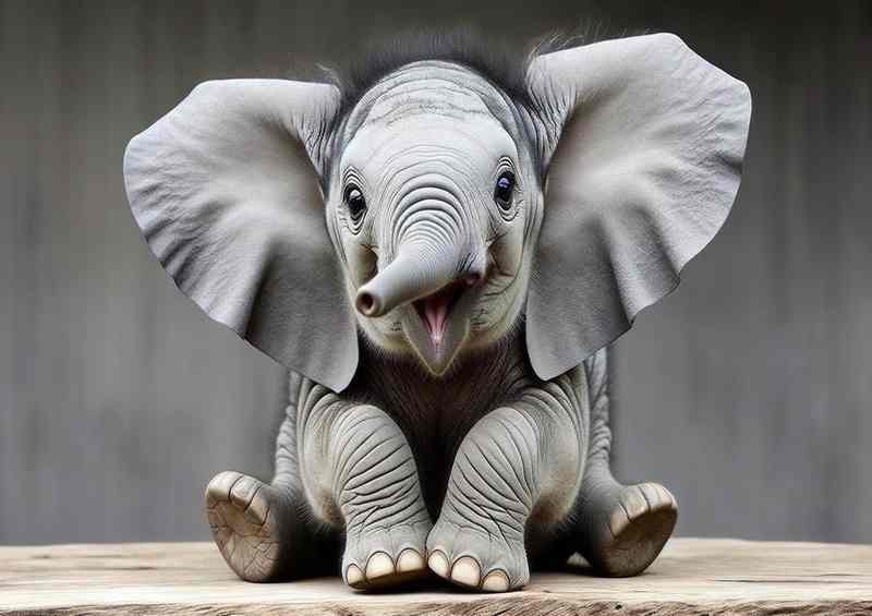 Elephant Euphoria a baby elephant with soft gray skin