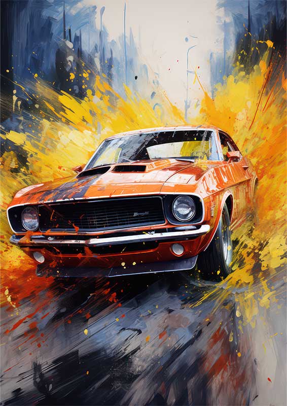 Shelby Super Car Painted Style Splas Art