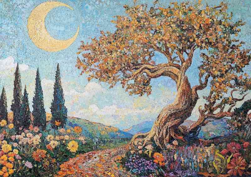 Enchanting celestial scene unfolds as the moon flowers