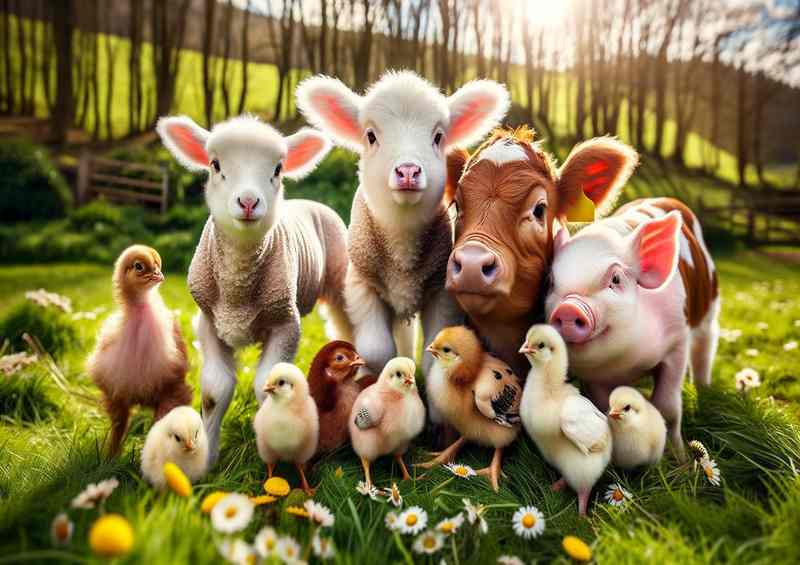 Farmyard Fledglings Metal Poster