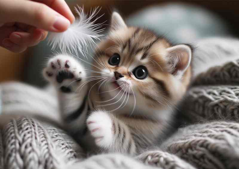 Kitten Cuddles a tiny kitten with soft
