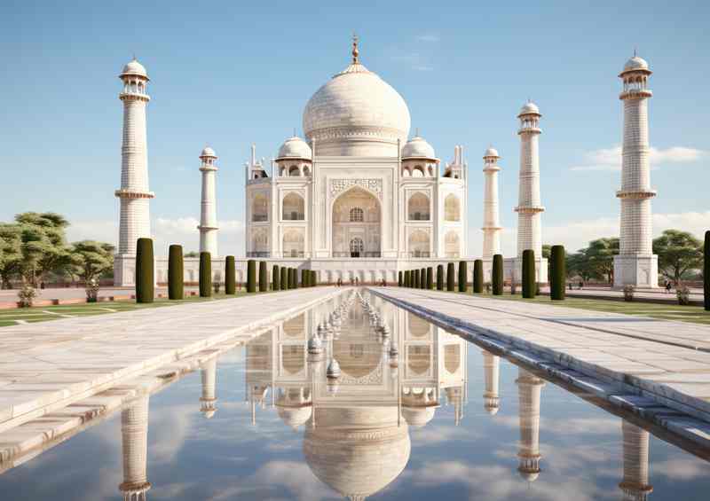 Indias Marvel In White Taj Mahal