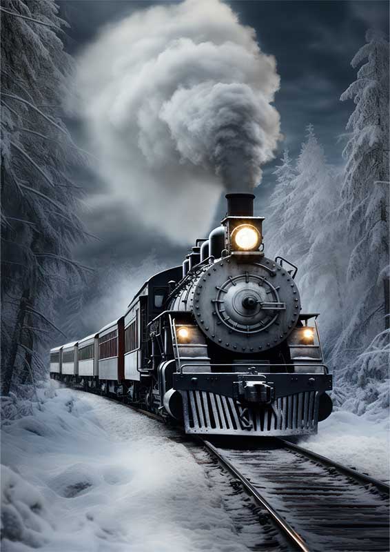 Steam Train Going Down The Tracks