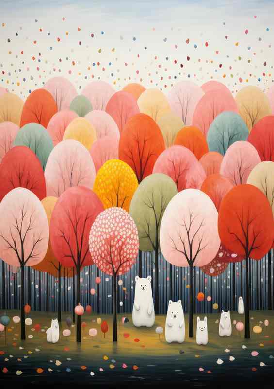 Candy Colored Trees in Whimsical Forest