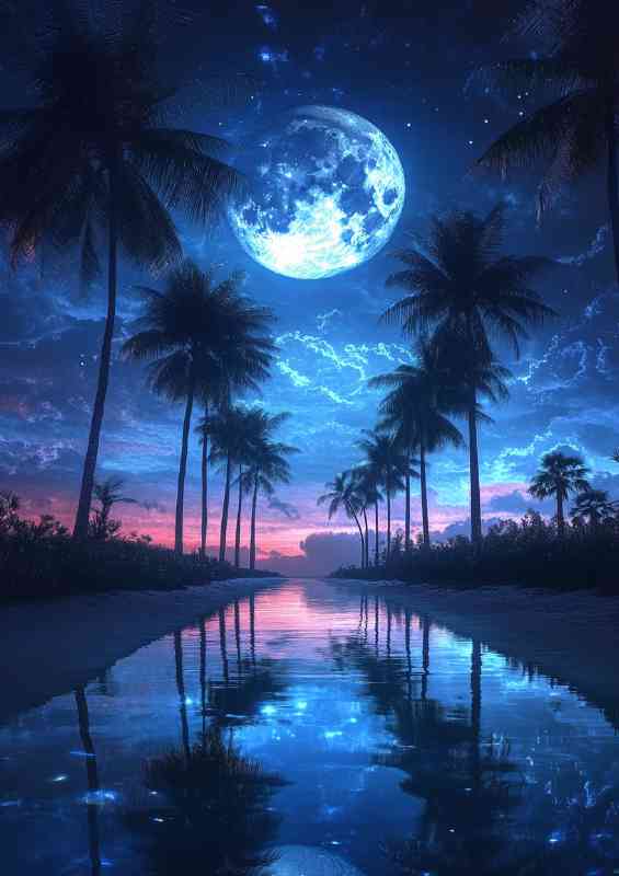 Bleu skies with the full blue moon