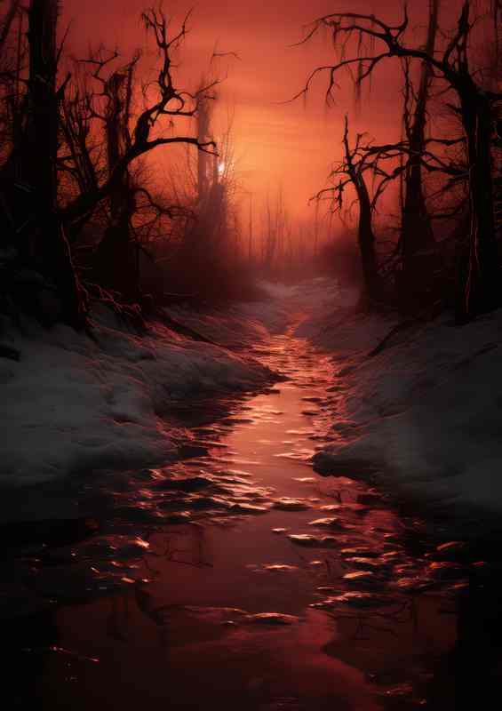 Enchanted Woods Forest at Midnight Glows