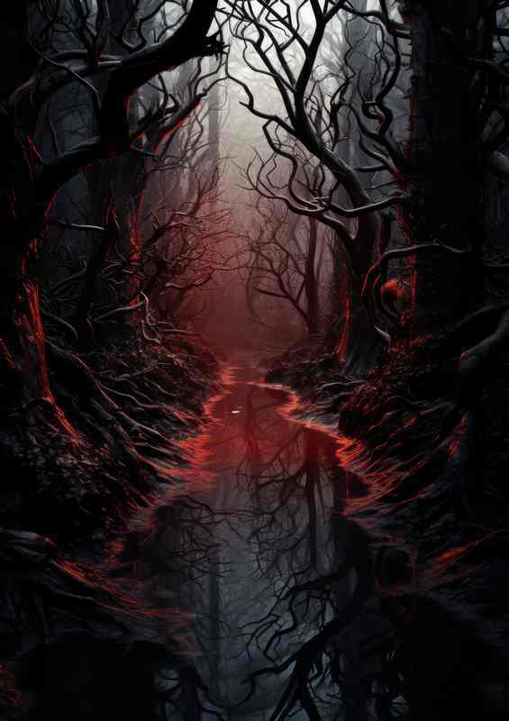 Lunar Serenity Midnight in the Woods